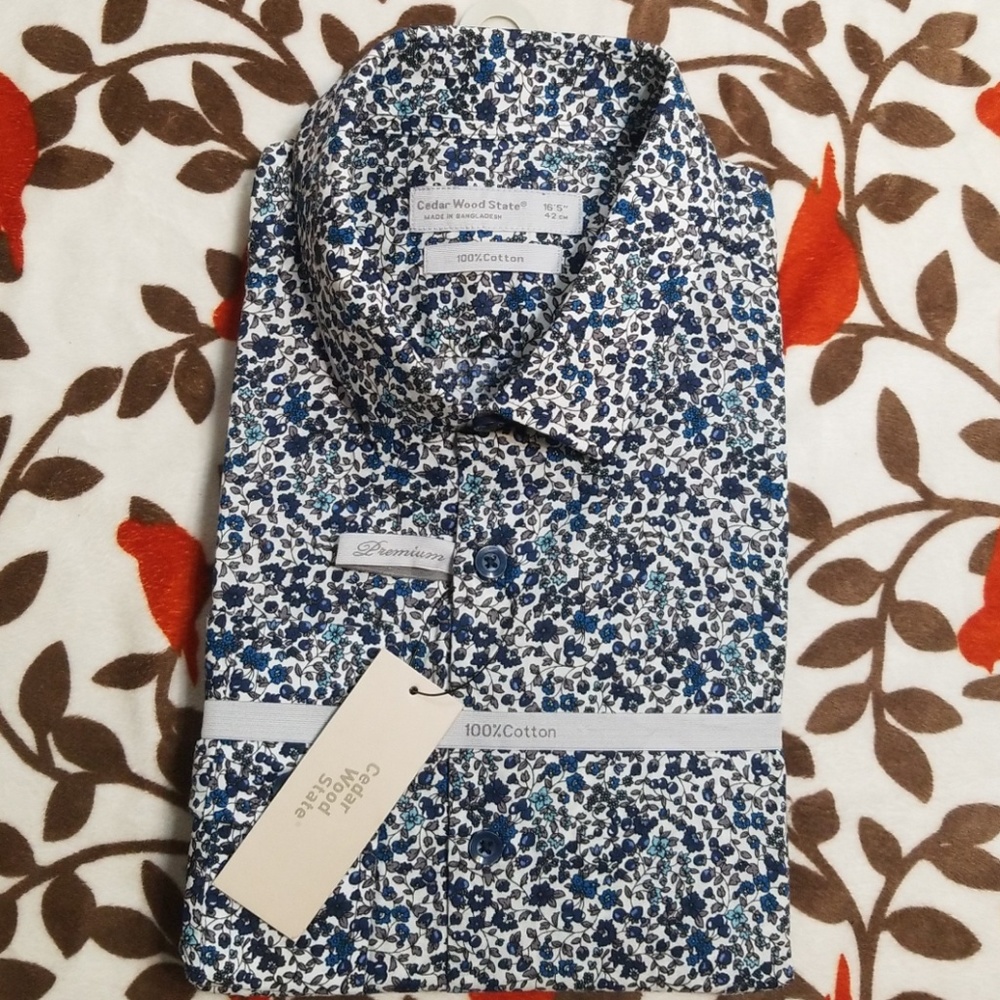 Primark Floral Blue/Grey Button-Up
